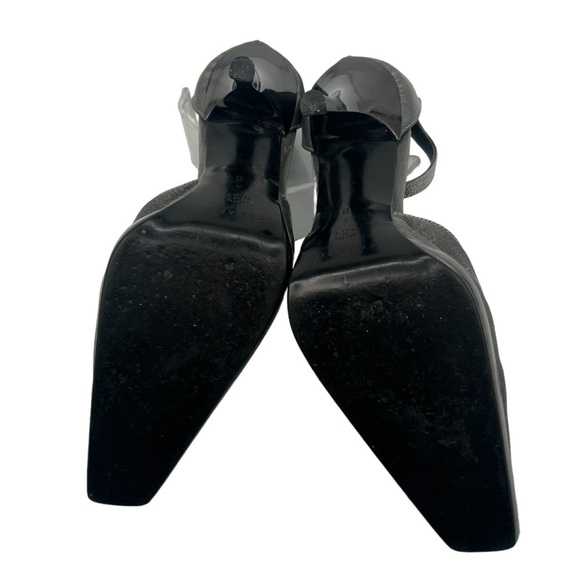 Casadei Silver Square Toe Ankle Strap Stiletto Heels Size 8 Women’s - Picture 9 of 9